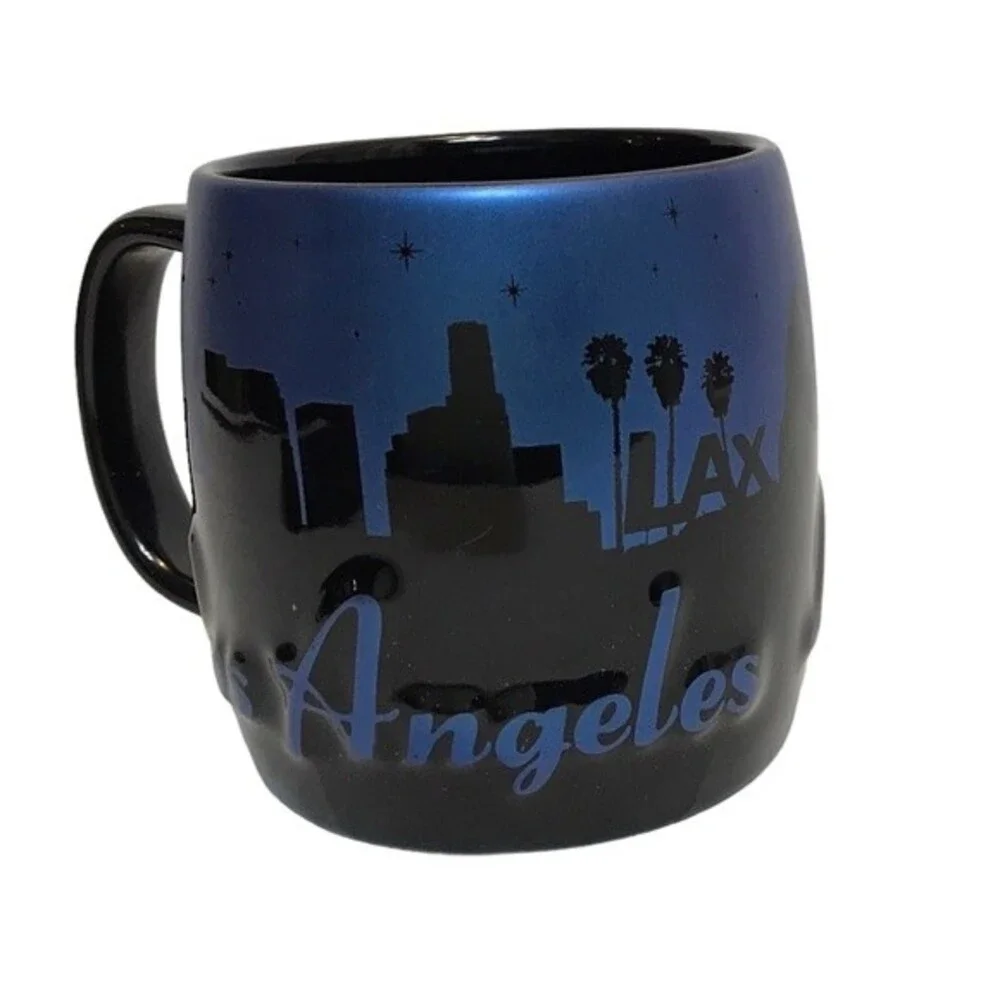 Los‎ Angeles Skyline CERAMIC COFFEE MUG (24 Oz)Black&Blue Hollywood￼ Americaware